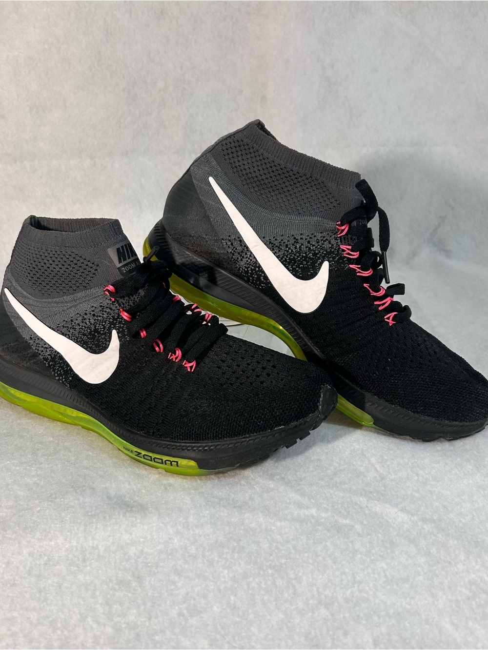 Nike Air Zoom All Out Flyknit - Black / Cool Grey / Volt / Pink Blast